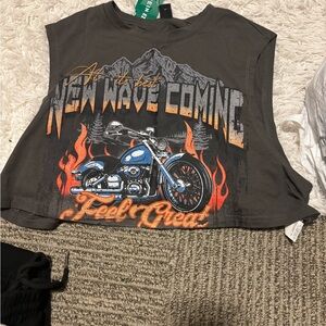 Small graphic tee tank top/ crop top